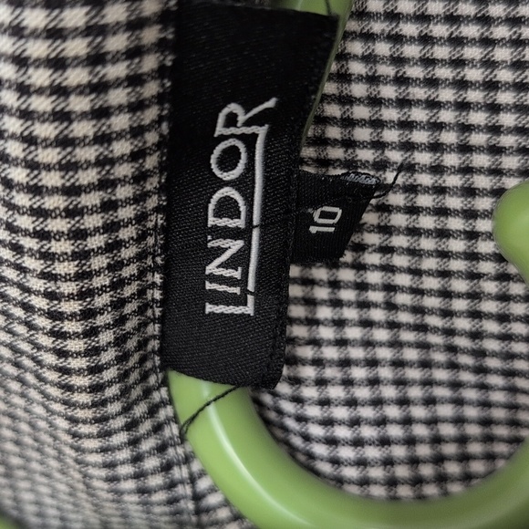 LINDOR GINGHAM BUTTON DOWN SHIRT SIZE 10 - Picture 5 of 6